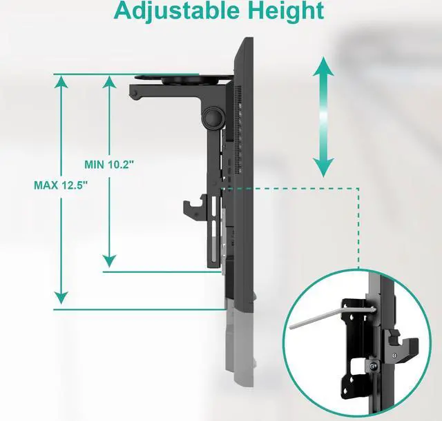 Alt view image 5 of 5 - WALI Folding Ceiling TV Mount, Swivel and Flip Down TV Bracket for 13 to 27 inch Flat Screens up to 44 Lbs, Under Cabinet Mounting Saving Space Max Mounting Holes 100x100mm(FCM101), Black