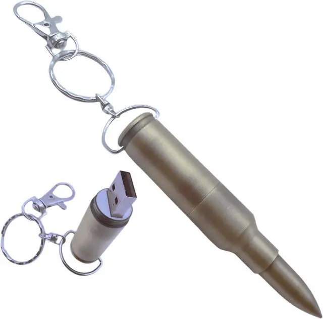 Alt view image 5 of 5 - WooTeck 3 Pack 64GB Metal Shining Bullet USB Flash Drive Memory Stick with Keychain(Golden,Bronze,Silver)