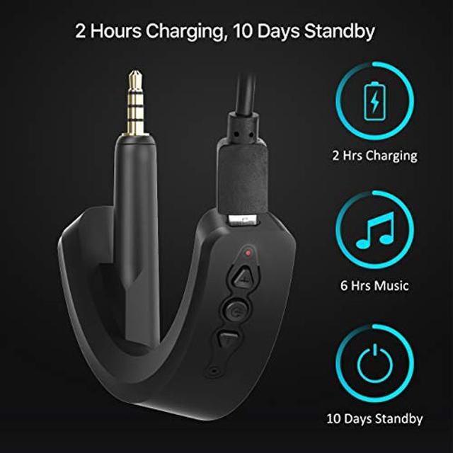 Alt view image 4 of 5 - YOCOWOCO aptX Wireless Bluetooth 5.0 Adapter for Bose QuietComfort QC 15 QC 2 with Mic/Volume Control, Black