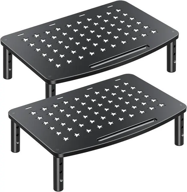 Alt view image 2 of 5 - Zimilar 2 Pack Monitor Stands Risers, 3 Height Adjustable Monitor Riser 2 Pack Monitor Stand Riser with Drawer