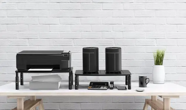 Alt view image 5 of 5 - Zimilar 2 Pack Monitor Stands Risers, 3 Height Adjustable Monitor Riser 2 Pack Monitor Stand Riser with Drawer