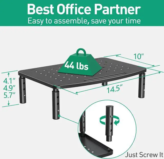 Alt view image 4 of 5 - Zimilar 2 Pack Monitor Stands Risers, 3 Height Adjustable Monitor Riser 2 Pack Monitor Stand Riser with Drawer