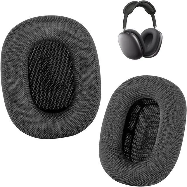 Main image of Ear Cushions for AirPods Max Headphone - Upgraded Mesh Earpads Replacement Compatible for Apple AirPods Max with Silicone Layer, Magnet, Memory Foam and Noise Isolation (Space Gray)