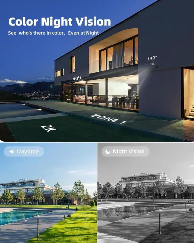 Alt view image 3 of 5 - ZUMIMALL Security Cameras Wireless Outdoor with Magnetic Mount - 2K Battery Powered Surveillance Camera with Siren, Color Night Vision, AI Detection, Cloud/SD, IP66, 2.4G WiFi (Type C Charger)