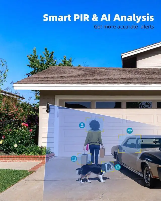 Alt view image 4 of 5 - ZUMIMALL Security Cameras Wireless Outdoor with Magnetic Mount - 2K Battery Powered Surveillance Camera with Siren, Color Night Vision, AI Detection, Cloud/SD, IP66, 2.4G WiFi (Type C Charger)