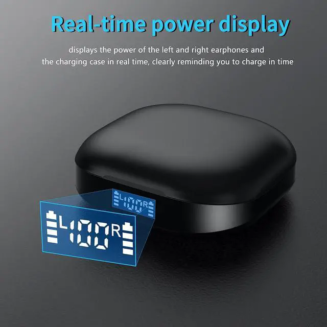 Alt view image 4 of 5 - Open Ear Headphones, Open Ear True Wireless Earbuds Bluetooth 5.3 [70hrs Long Playtime] Air Conduction Headphones with Earhooks, Charging Case & LED Display, Waterproof Headphones for Running, Workout