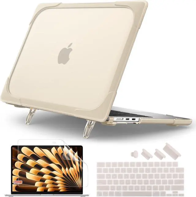 Main image of Batianda for M3 MacBook Air 15 inch Case 2024 A3114 A2941 (M2) 2023,Heavy Duty Shockproof Protective Hard Shell with Fold Kickstand & Keyboard Cover Screen Protector for Enhanced Durability, Khaki