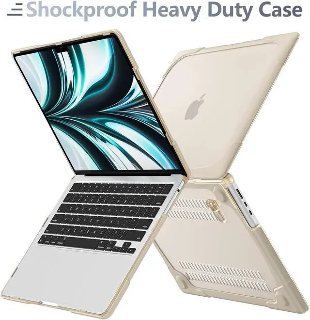 Alt view image 3 of 5 - Batianda for M3 MacBook Air 15 inch Case 2024 A3114 A2941 (M2) 2023,Heavy Duty Shockproof Protective Hard Shell with Fold Kickstand & Keyboard Cover Screen Protector for Enhanced Durability, Khaki