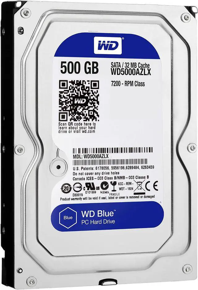 Alt view image 2 of 5 - WD Blue 500GB Desktop Hard Disk Drive - 7200 RPM Class SATA 6Gb/s 32MB Cache 3.5 Inch - WD5000AZLX