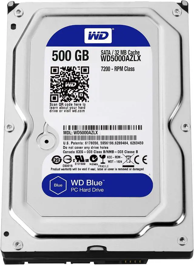 Alt view image 3 of 5 - WD Blue 500GB Desktop Hard Disk Drive - 7200 RPM Class SATA 6Gb/s 32MB Cache 3.5 Inch - WD5000AZLX