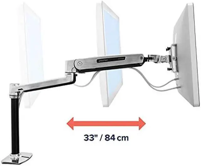 Alt view image 3 of 5 - Ergotron - LX Sit-Stand Single Monitor Arm, VESA Desk Mount - for Monitors Up to 42 Inches, 7 to 25 lbs - Polished Aluminum
