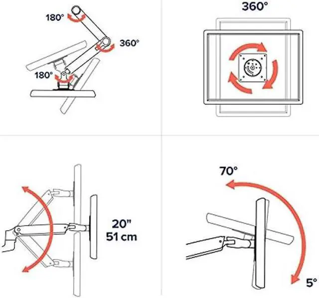 Alt view image 5 of 5 - Ergotron - LX Sit-Stand Single Monitor Arm, VESA Desk Mount - for Monitors Up to 42 Inches, 7 to 25 lbs - Polished Aluminum