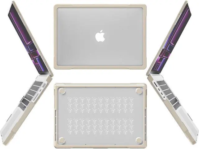 Alt view image 2 of 5 - Batianda Ultimate Protection Case for New M3 MacBook Pro 16 inch Model A2991/A2780 (M2 M1 Pro/Max Chip) 2023 2021 Release Matte Carbon Fiber Edges Shockproof with Keyboard Cover Screen Protector,Khaki