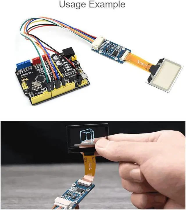 Alt view image 5 of 5 - 1.51inch Transparent OLED Display Module 128x64 Resolution Light Blue Color Display OLED for Raspberry Pi/Arduino/STM32,Full Viewing Angle,Embedded Independent Driver Chip,SPI/I2C Interfaces