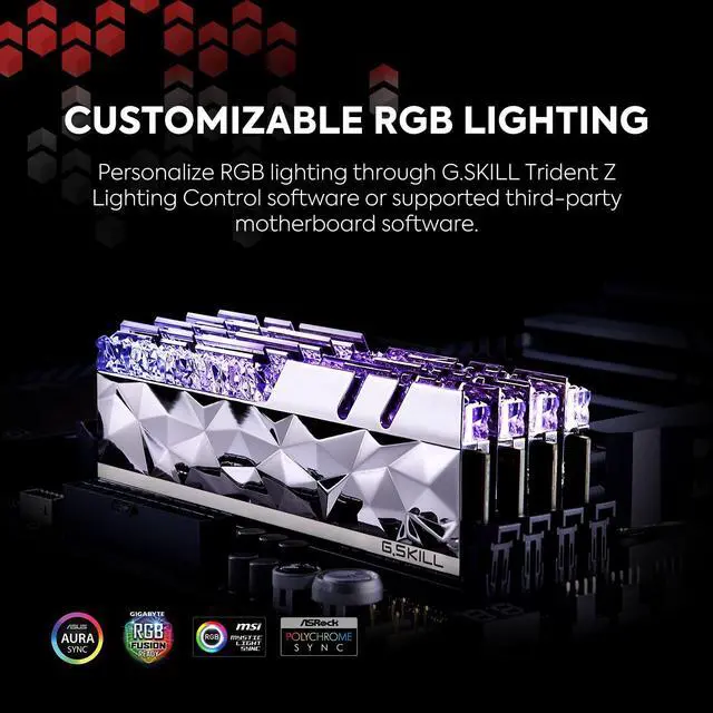 Alt view image 2 of 4 - G.SKILL Trident Z Royal Elite Series (Intel XMP) DDR4 RAM 64GB (4x16GB) 3600MT/s CL16-19-19-39 1.35V Desktop Computer Memory UDIMM - Silver (F4-3600C16Q-64GTESC)