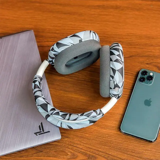 Alt view image 3 of 5 - WC Sweatz, Shellz, and Bandz Protective Covers Bundle for Airpods Max Headphones by Wicked Cushions | Geo Grey