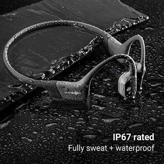 Alt view image 5 of 5 - Aftershokz Aeropex (Rebranded as Shokz OpenRun) - Open-Ear Bluetooth Bone Conduction Sport Headphones - Sweat Resistant Wireless Earphones for Workouts and Running - Built-in Mic