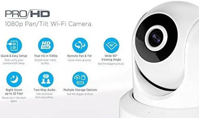 Alt view image 2 of 3 - 2-Pack Amcrest ProHD 1080P WiFi/Wireless IP Security Camera IP2M-841 Pan/Tilt, 2-Way Audio, Optional Cloud Recording, Full HD 1080P 2MP, Super Wide 90deg Viewing Angle, Night Vision (White)