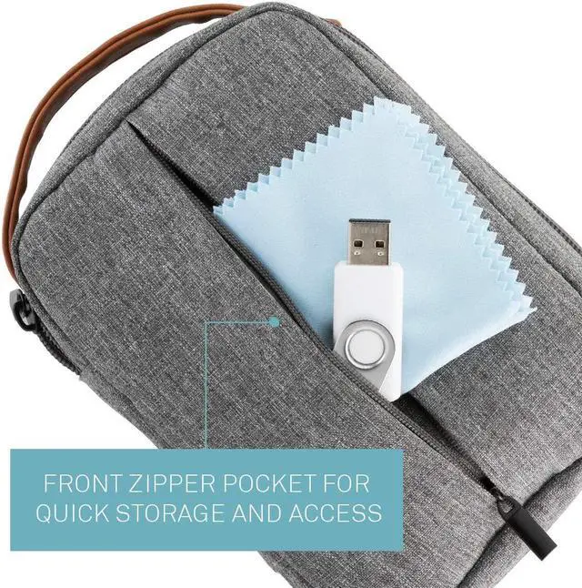 Alt view image 5 of 5 - UT Wire Pocket for Gadgets - Trifold Travel Case Organizer Pouch Padded for Electronics Accessories, Cables, Tech Gear in Grey