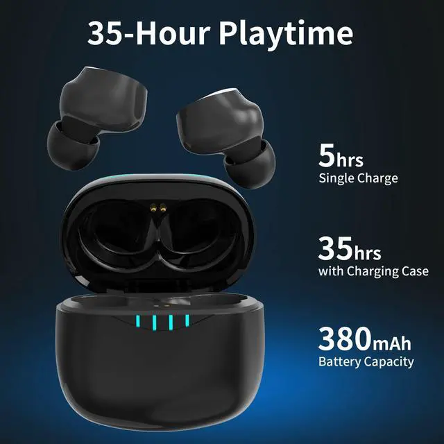 Alt view image 2 of 5 - AMAFACE Small Wireless Earbuds,MiNi Headphones 36H Playtime IPX5 Waterproof Stereo Earphone Cordless Sport Headsets, Bluetooth Earbuds with Mic