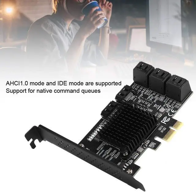 Alt view image 3 of 5 - ASHATA PCIE SATA Card,PCI-E to SATA3.0 Controller Expansion Board 8-Port SATA3.0 Interface Expansion Card,PCI-E SATA Adapter Card Fit for Windows 7/8/XP/10