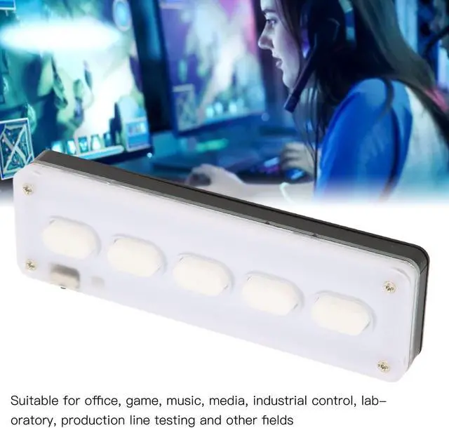 Alt view image 3 of 5 - ASHATA 5 Keys Programmable Keypad, USB Wired Bluetooth Dual Mode Mini Silicone Mute DIY Programmable Gaming Keyboard for Office Music Industrial Control, Laboratory, etc(White)