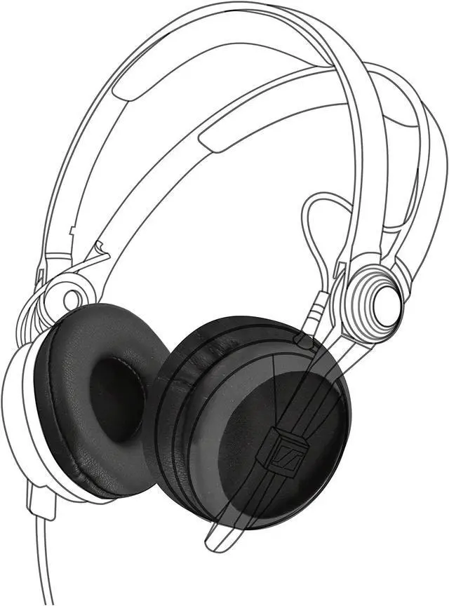 Main image of Earpadz Replacement for Sennheiser HD25 Ear Pads, Midnight Earpadz by Dekoni, Soft Knit Replacement Headphone Cushions, Heat Activated Memory Foam, Proper Fit, Comfort and Sound Isolation, 1 Pair