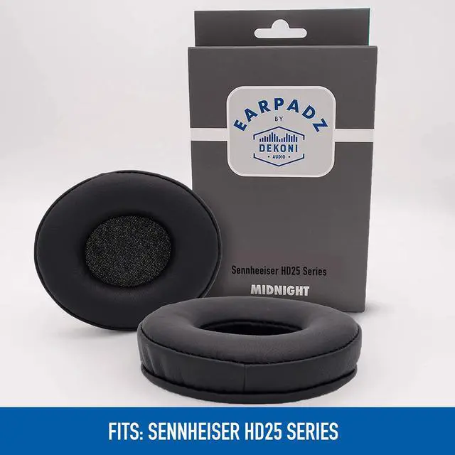Alt view image 2 of 5 - Earpadz Replacement for Sennheiser HD25 Ear Pads, Midnight Earpadz by Dekoni, Soft Knit Replacement Headphone Cushions, Heat Activated Memory Foam, Proper Fit, Comfort and Sound Isolation, 1 Pair