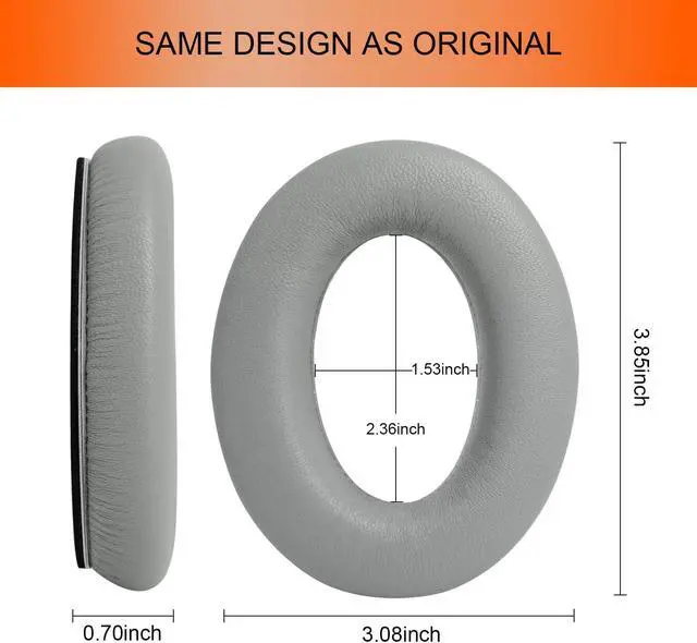 Alt view image 5 of 5 - GEVO Replacement Earpads Cushions for Bose QuietComfort 35 & QC35ii Over-Ear Headphones, Pads also Fit for Bose SoundLink/SoundTrue Around-Ear Cushion, Soft & Softer Sheepskin Leather (Sliver)