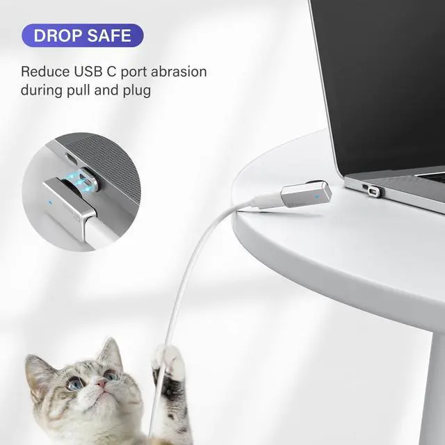 Alt view image 4 of 5 - USB C Magnetic Adapter 24Pin, (2 Pack) Type C Connector Support PD 140W Fast Charge, USB 4.0 40Gb/s Data Transfer and 8K 60Hz Video Output for Steam Deck, MacBook Pro/Air and More Type C Devices