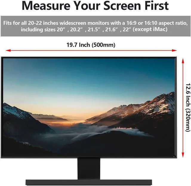 Alt view image 2 of 5 - Anti Blue Light Screen Protector for 20, 20.2, 21.5, 21.6, 22 Inches - 16:9 / 16:10 Aspect Ratio Computer Monitor Hanging Type Blue Light Blocking Filter Anti Scratch Eye Protection Shield for Desktop