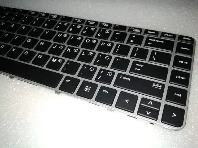 Alt view image 4 of 5 - New Repalcement for HP EliteBook 745 840 G3 G4 US Keyboard Backlight with Silver Frame (NO Mouse Point) 836308-001 819877-001 821177-001 6037B0113201