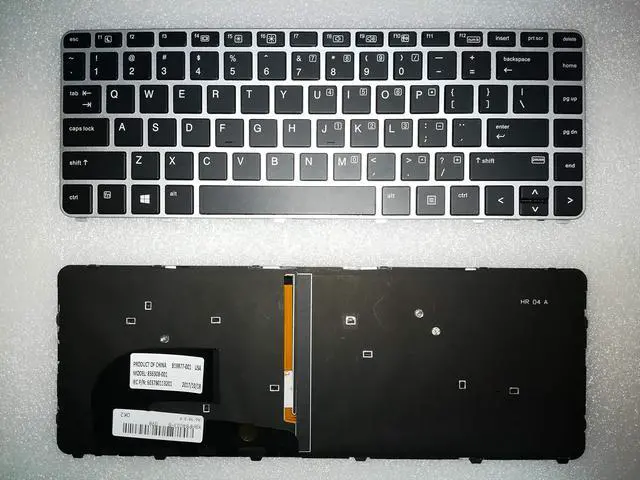 Main image of New Repalcement for HP EliteBook 745 840 G3 G4 US Keyboard Backlight with Silver Frame (NO Mouse Point) 836308-001 819877-001 821177-001 6037B0113201