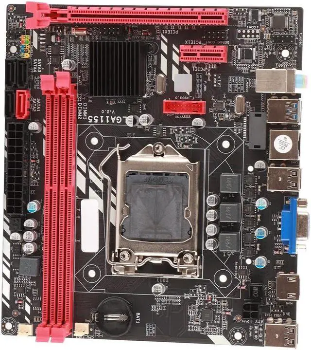 Alt view image 2 of 5 - DDR3 Motherboard with 2 DDR3 Slots, Support for Corei7, i5, i3 (LGA1155) Processors, Stable Power Supply, 100M Network Interface, Digital HD Output, PC Motherboard Made of PCB