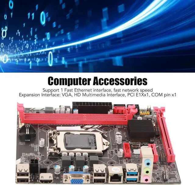 Alt view image 3 of 5 - DDR3 Motherboard with 2 DDR3 Slots, Support for Corei7, i5, i3 (LGA1155) Processors, Stable Power Supply, 100M Network Interface, Digital HD Output, PC Motherboard Made of PCB