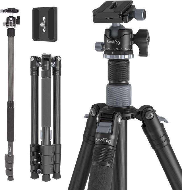 Main image of SmallRig AP-20 Carbon Fiber Tripod, 62.2" Camera Tripod Monopod with Center Column, Compact Lightweight Tripod with 360deg Ball Head, Payload 26.5 lbs, Quick Release Plate, for DSLR Camera - 4059