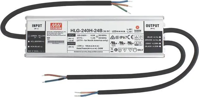 Main image of 24V LED Driver, Mean Well HLG-240H-24B LED Transformer from Inspired LED 240W Driver
