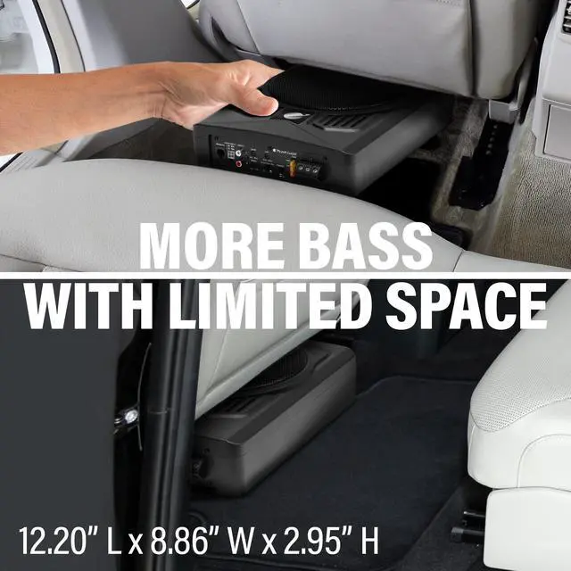 Alt view image 2 of 5 - Planet Audio P8AWK Low Profile 8 Inch Under Seat Powered Car Subwoofer - 800 High Output, Built-in Amplifier, for Truck, Boxes and Enclosures, Remote Subwoofer Control