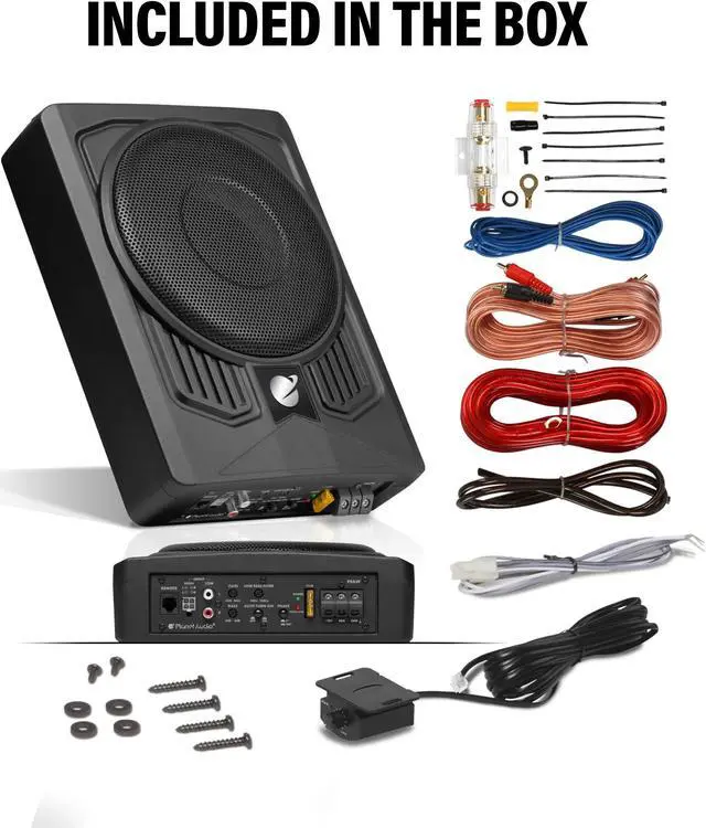 Alt view image 5 of 5 - Planet Audio P8AWK Low Profile 8 Inch Under Seat Powered Car Subwoofer - 800 High Output, Built-in Amplifier, for Truck, Boxes and Enclosures, Remote Subwoofer Control