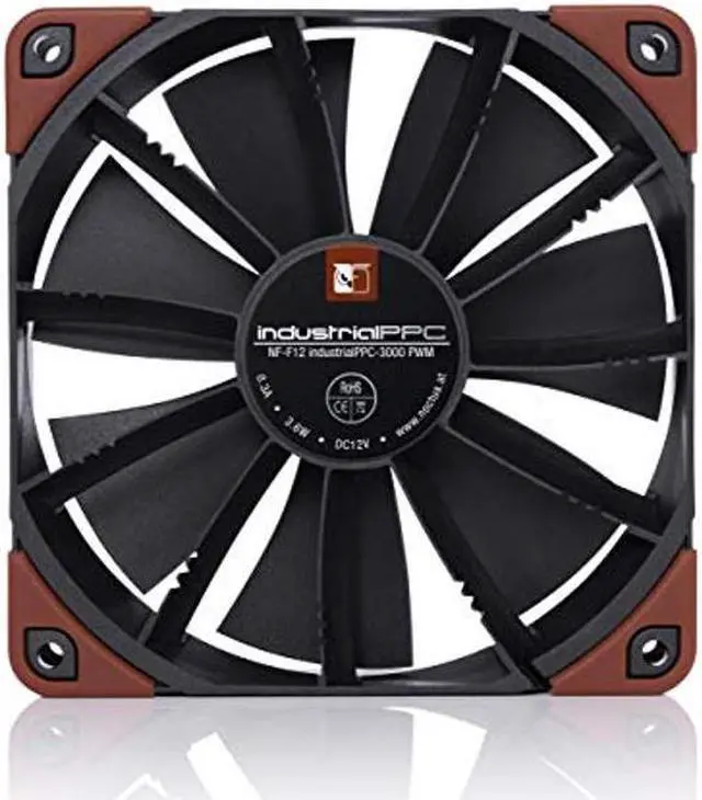 Alt view image 4 of 5 - Noctua NF-F12 iPPC 3000 PWM, Heavy Duty Cooling Fan, 4-Pin, 3000 RPM (120mm, Black)