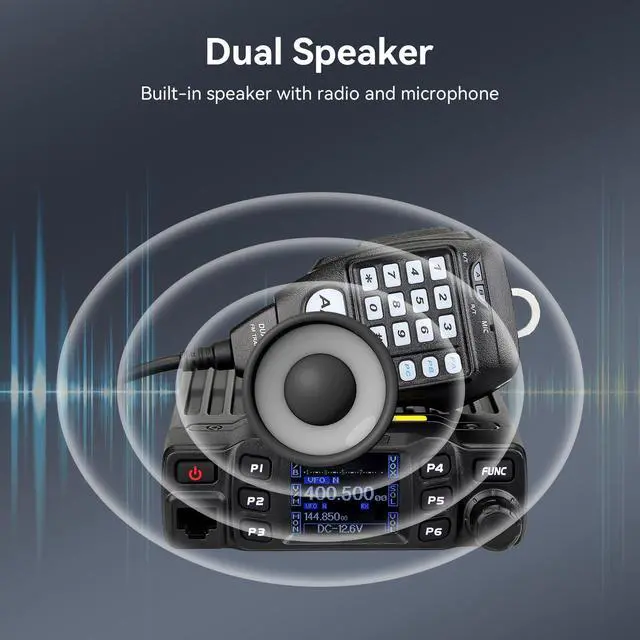 Alt view image 5 of 5 - Retevis RT95 Mobile Ham Radio, Dual Band Mobile Radio, Chirp, Dual Speaker, Rotatable LCD Display, 2m 70cm Ham Radio Base Station, Mobile Transceiver with Cable