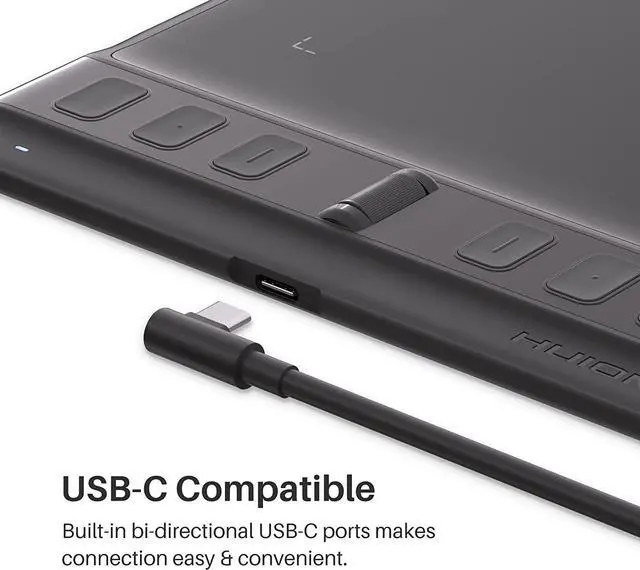 Alt view image 4 of 4 - HUION Inspiroy 2 Small Drawing Tablet Black Digital Art Tablet Bundle with Skeleton Artist Glove