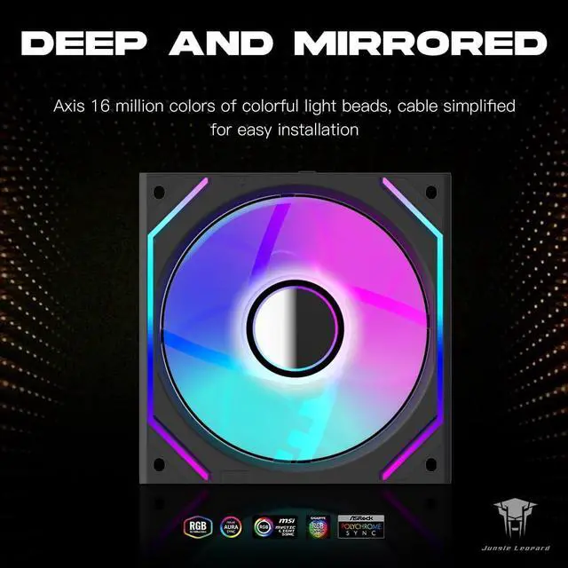 Alt view image 4 of 5 - ICOLER PC Fan JM-V2 120 Infinity Mirror Module Daisy-Chain ARGB PWM Case Fans 120mm Reverse Fan Triple Pack Suitable for Computer Case & CPU Cooling