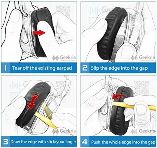 Alt view image 5 of 5 - Geekria Sport Extra Thick Cooling Gel Replacement Ear Pads for Turtle Beach Stealth, Ear Force, Call of Duty, Recon Series Headphones Ear Cushions, Headset Earpads, Ear Cups Repair Parts (Black)