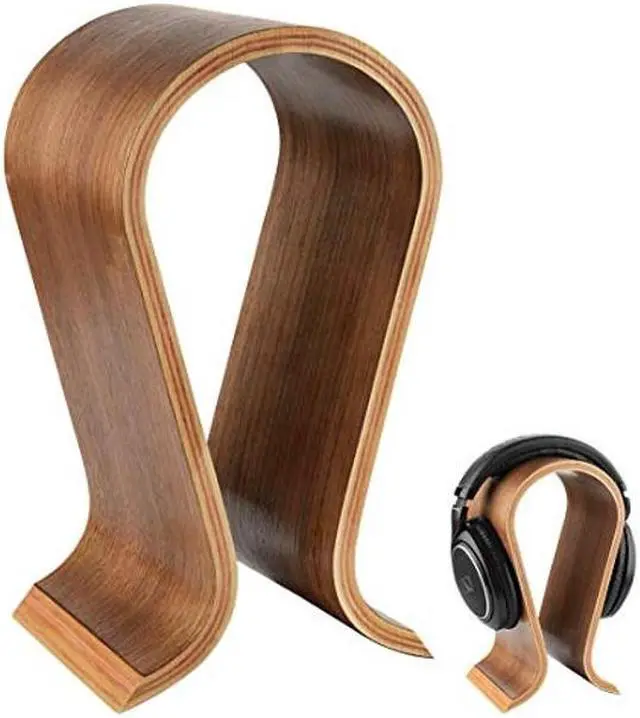 Main image of Linkidea Wooden Omega Headphones Stand/Wooden Headphone Hanger/Wood Headset Holder/Omega Earphone Desk Display Hanger - Wooden Headsets Walnut Finish