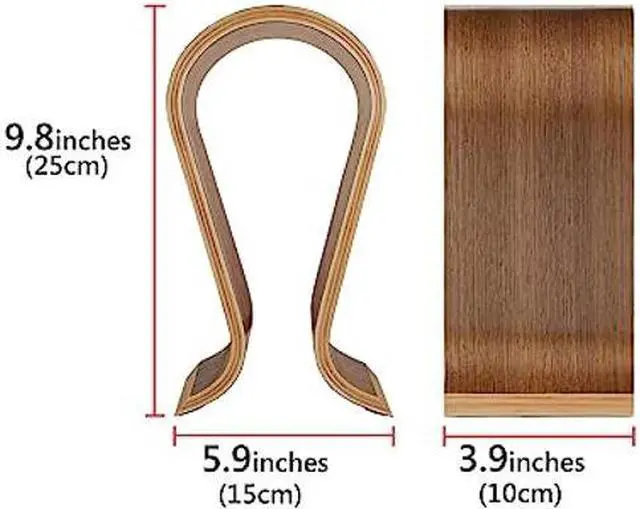 Alt view image 3 of 5 - Linkidea Wooden Omega Headphones Stand/Wooden Headphone Hanger/Wood Headset Holder/Omega Earphone Desk Display Hanger - Wooden Headsets Walnut Finish
