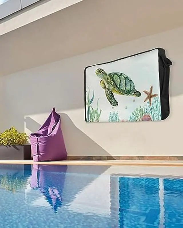 Alt view image 2 of 5 - Outdoor TV Cover Ocean Turtle Waterproof Weatherproof TV Covers for 30 to 32 Inch Outside Flat Screen TV Protector Shield 30"W x 19"H x 4.5"D