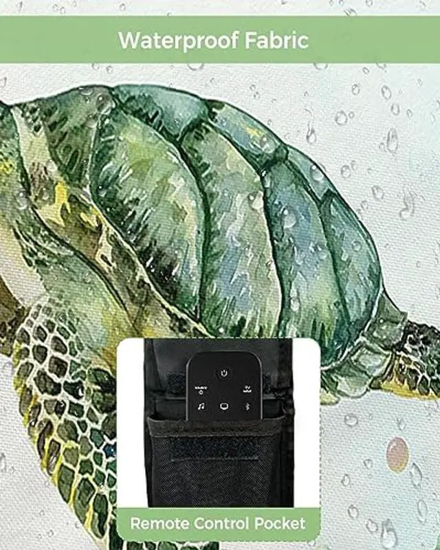 Alt view image 4 of 5 - Outdoor TV Cover Ocean Turtle Waterproof Weatherproof TV Covers for 30 to 32 Inch Outside Flat Screen TV Protector Shield 30"W x 19"H x 4.5"D
