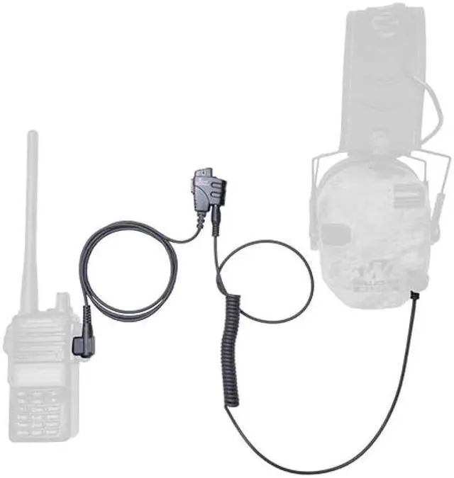 Alt view image 3 of 5 - Push-to-Talk 2-Pin Yaesu Cable with 3.5mm Audio Adapter - PTT Button for Yaesu FT65 - Compatible with 3.5mm Headsets and Auxiliary Inputs, Great with Electronic Earmuffs and Headphones With Velcro