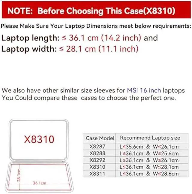 Alt view image 2 of 5 - Smatree Hard EVA Protective Sleeve Case Compatible for 16 inch MSI Raider GE68 HX 14V, MSI Vector 16 HX A14V/A13V, Slim and Anti-Shock Case Notebook Bag(X8310)